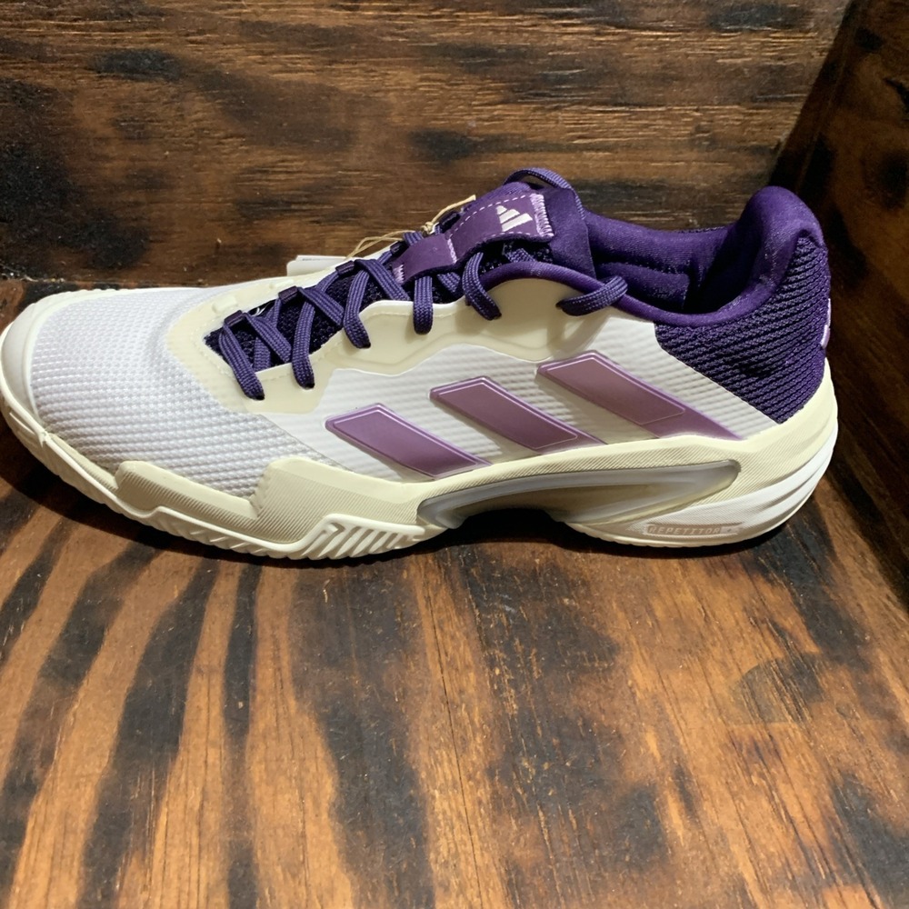 Adidas Barricade 13 Tennis Shoes Womens size 11 Mens size 10 White/Plum